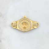 Herraje Corona Cinturon Mate 5.65gr / 3.4cm / Circones Blancos Oro Amarillo 18K ©
