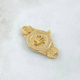 Herraje Corona Cinturon Mate 5.65gr / 3.4cm / Circones Blancos Oro Amarillo 18K ©