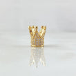 Herraje Corona Punteada 1.7gr / 1cm / Circones Blancos Oro Amarillo 18K