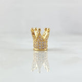 Herraje Corona Punteada 1.7gr / 1cm / Circones Blancos Oro Amarillo 18K