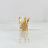 Herraje Corona Punteada 1.7gr / 1cm / Circones Blancos Oro Amarillo 18K