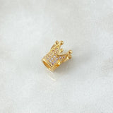 Herraje Corona Punteada 1.7gr / 1cm / Circones Blancos Oro Amarillo 18K