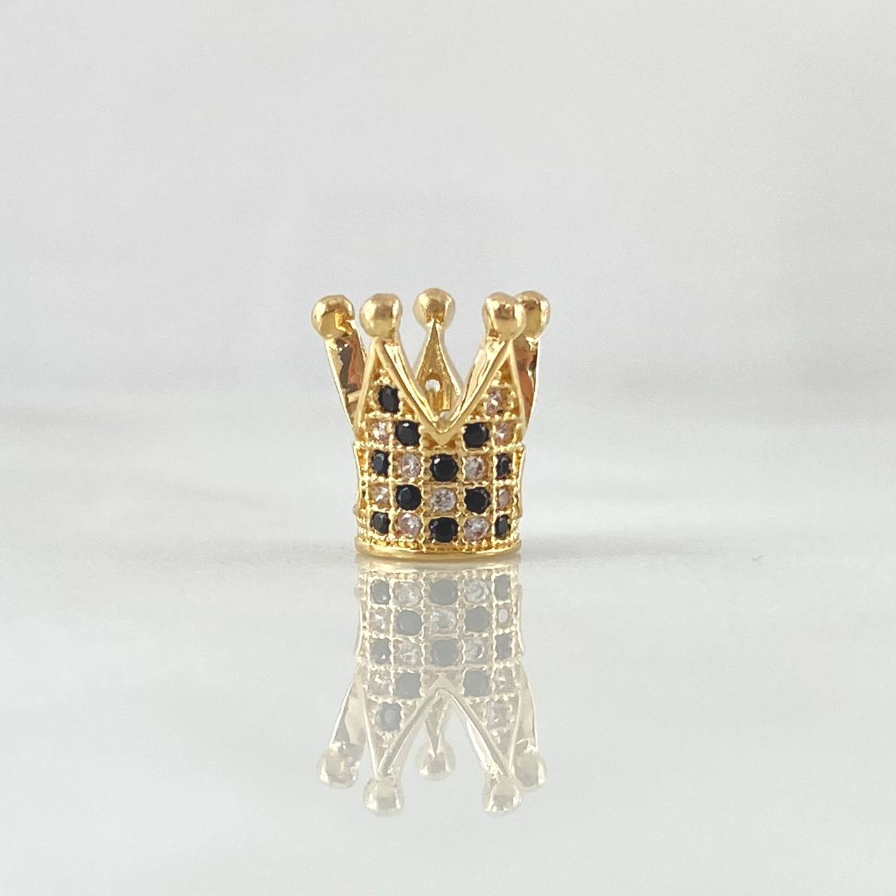 Herraje Corona Punteada 1.55gr / 1cm / Circones Blancos Negros Oro Amarillo 18K ©