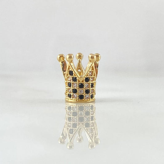 Herraje Corona Punteada 1.55gr / 1cm / Circones Blancos Negros Oro Amarillo 18K ©