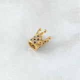 Herraje Corona Punteada 1.55gr / 1cm / Circones Blancos Negros Oro Amarillo 18K ©