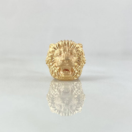 Herraje León Grueso 3.15gr / 0.8cm / Circones Blancos Oro Amarillo 18K ©