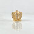 Herraje Corona Realeza Grande 1.7gr / 0.8cm / Circones Blancos Oro Amarillo 18K