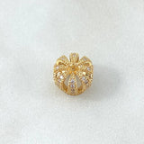 Herraje Corona Realeza Grande 1.7gr / 0.8cm / Circones Blancos Oro Amarillo 18K