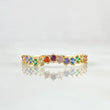 Anillo Ola Carril 1.25gr / T7 3/4 / Circones Multicolor Oro Amarillo 18K ©