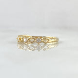 Anillo Corazones Intercalados 1.95gr / T8 / Circones Blancos Oro Amarillo 18K ©