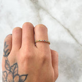Anillo Ojos Carril Tupido Arcoiris 1.8gr / T7 3/4 / Circones Multicolor Oro Amarillo 18K ©