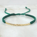 Pulsera Verde Retazo Cubano 0.4gr / 2.8mm Oro Amarillo 18K +1 *