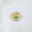 Herraje Circulo Corona Punteada 2.05gr / 1.5cm / Circones Blancos Verdes Oro Amarillo 18K *
