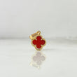 Dije Trebol VCyA 1.3gr / 1.7cm / Agata Roja Punteada Oro Amarillo Nac.Esp.