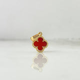 Dije Trebol VCyA 1.3gr / 1.7cm / Agata Roja Punteada Oro Amarillo Nac.Esp.