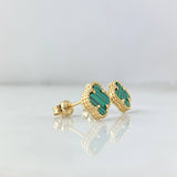 Topos Trebol VCyA 2.75gr / 1cm / Malaquita Verde Oro Amarillo +4 *