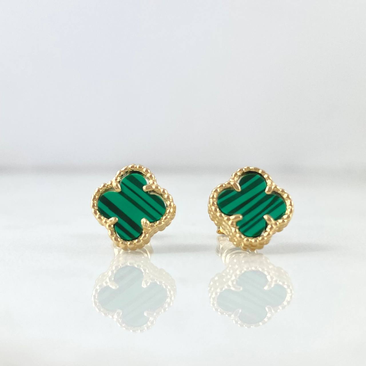 Topos Trebol VCyA 2.75gr / 1cm / Malaquita Verde Oro Amarillo +4 *