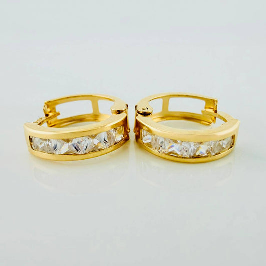 Candongas Carril 1.7gr / 1.3cm / Oro Amarillo 18K