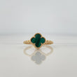 Anillo Trebol Esferas 2.1 g / T6 3/4 Oro Amarillo 18K