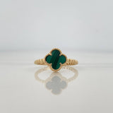Anillo Trebol Esferas 2.1 g / T6 3/4 Oro Amarillo 18K