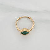 Anillo Trebol Esferas 2.1 g / T6 3/4 Oro Amarillo 18K
