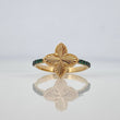 Anillo Trebol Puntas 2.05 g / T6 1/2 Dos Oros Negro Amarillo 18K