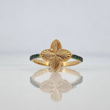 Anillo Trebol Puntas 2.05 g / T6 1/2 Dos Oros Negro Amarillo 18K