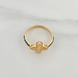 Anillo Trebol Puntas 2.05 g / T6 1/2 Dos Oros Negro Amarillo 18K