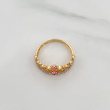 Anillo Corona Corazon 2.25 g / T6 1/2 Dos Oros Amarillo Blanco 18K
