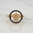 Anillo Corona Articulada 3.85 g / T8 Dos Oros Negro Amarillo 18K