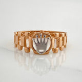 Anillo Correa Corona 1.95 g / T7 Dos Oros Blanco Rosa 18K