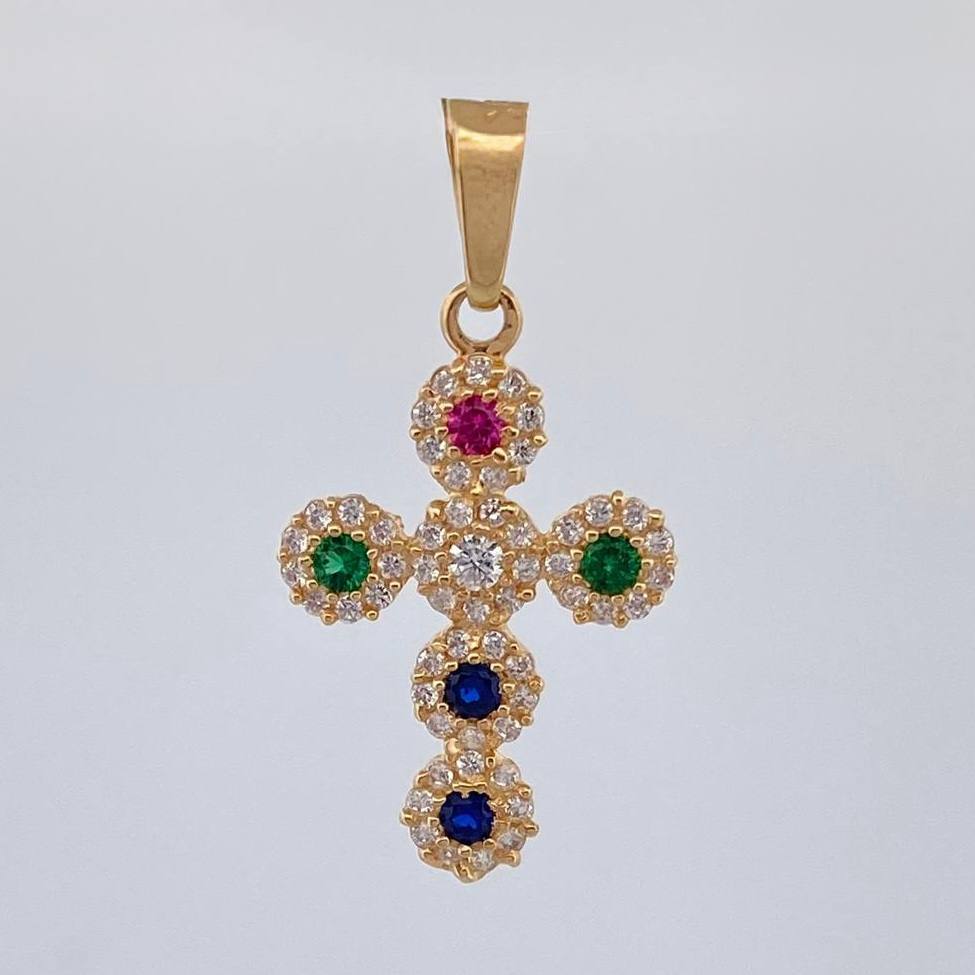 Dije Cruz Tupida 1.4 g / 2.6 cm Oro Amarillo 18K