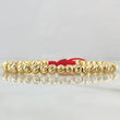 Pulsera Roja Bolas 5mm Diamantadas 35und Oro Amarillo 18K (A.C)