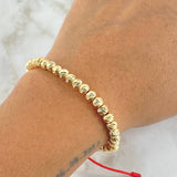 Pulsera Roja Bolas 5gr / 5mm Diamantadas 35und Oro Amarillo 18K ©