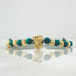 Pulsera Verde Bolsa De Dinero 1.5gr / 5mm Bolas Diamantadas 6und Oro Amarillo 18K *