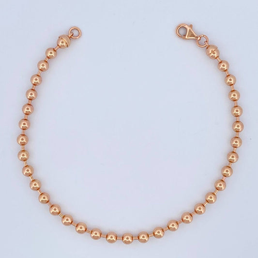 Pulso Tipo Militar 6.6gr / 20cm / 4mm Oro Rosa +3 18K %