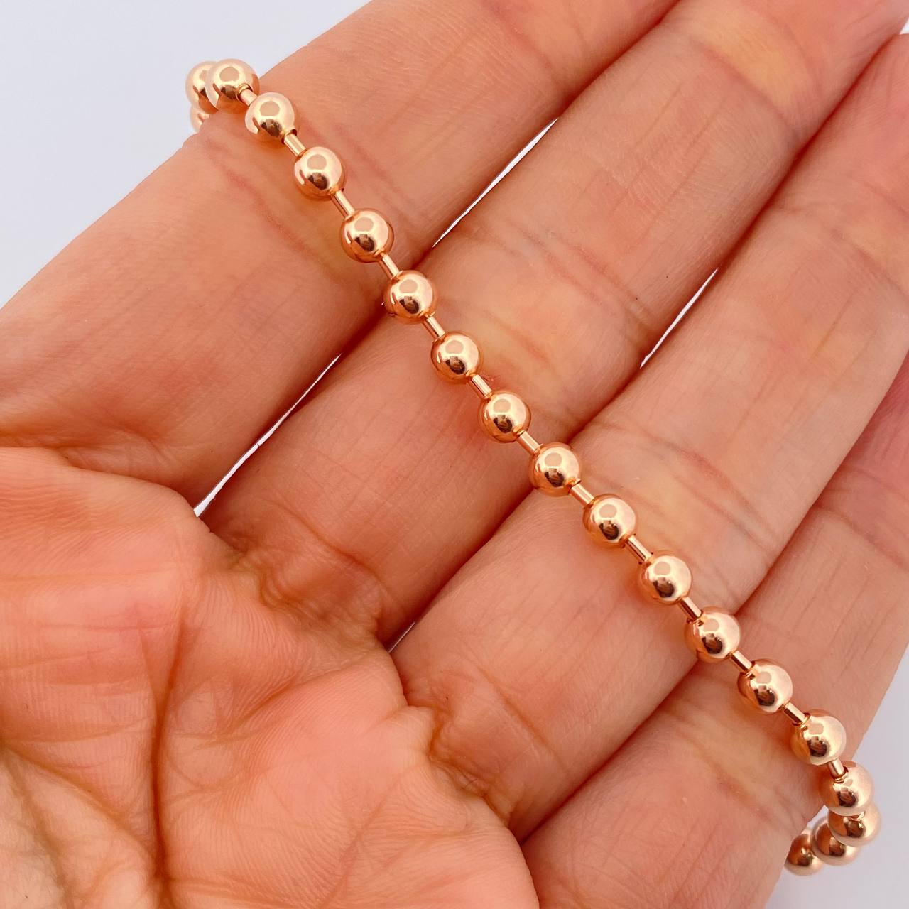 Pulso Tipo Militar 6.6gr / 20cm / 4mm Oro Rosa +3 18K %