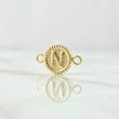 Herraje Letra N Mate 0.55gr / 1.7cm / Circulo Bordeado Oro Amarillo 18K