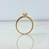 Anillo Solitario Flor 1.9gr / T8 1/4 / Circon Blanco Oro Amarillo