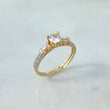 Anillo Solitario Cuadrado 2.1gr / T6 1/4 / Cirocnes Blancos Dos Oros Amarillo Blanco