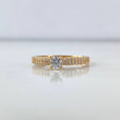 Anillo Solitario Filigrama 2.15gr / T7 1/2 / Circones Blancos Oro Amarillo
