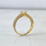 Anillo Solitario Churumbela Real 2.15gr / T6 / Circones Blancos Oro Amarillo