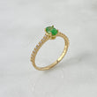 Anillo Solitario Churumbela 1.85gr / T6 1/2 / Circones Blancos Verde Oro Amarillo
