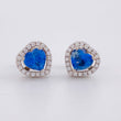 Topos Corazón Doble Zafiro 1.76pts Diamantes 20pts 4.15g / 9.6mm Oro Blanco 18K