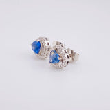 Topos Corazón Doble Zafiro 1.76pts Diamantes 20pts 4.15g / 9.6mm Oro Blanco 18K