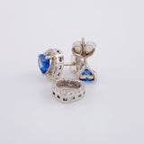 Topos Corazón Doble Zafiro 1.76pts Diamantes 20pts 4.15g / 9.6mm Oro Blanco 18K
