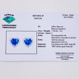 Topos Corazón Doble Zafiro 1.76pts Diamantes 20pts 4.15g / 9.6mm Oro Blanco 18K