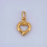 Dije Silueta Corazon 0.35gr / 1.5cm / Oro Amarillo 18K $