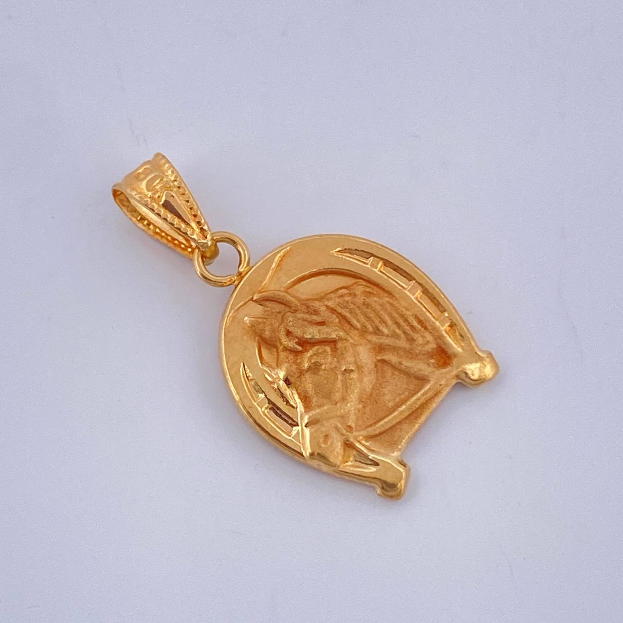 Dije Herradura Caballo 1.1gr / 2.5cm / Dos Oros Amarillo Rosa 18K $