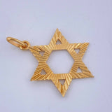 Dije Estrella De David 2.1gr / 3.1cm / Oro Amarillo 18K $